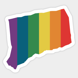 Connecticut State Rainbow Sticker